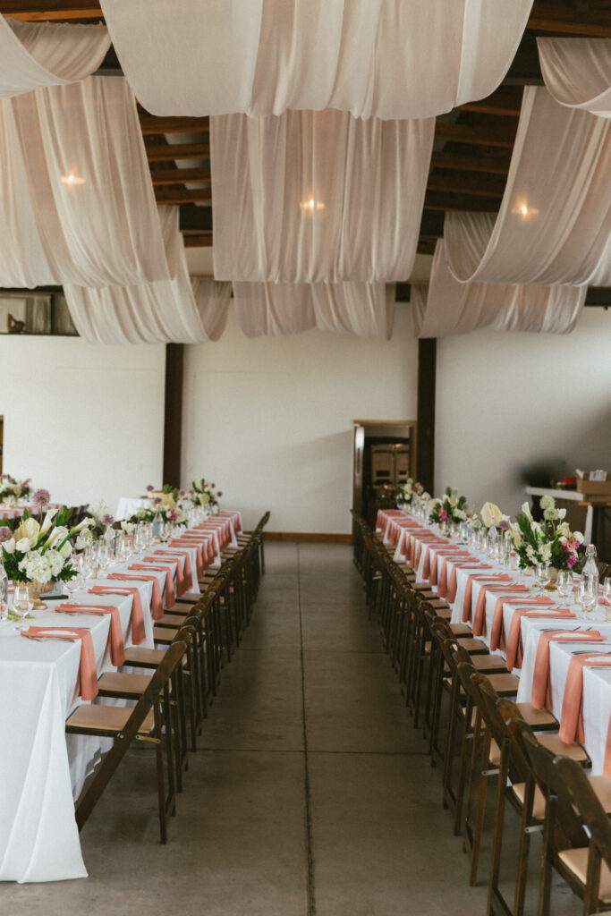 Porter Room Charleston wedding reception with romantic draping