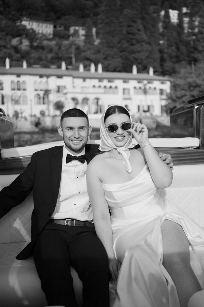 Couple on Private Boat in Lake Como, Italy