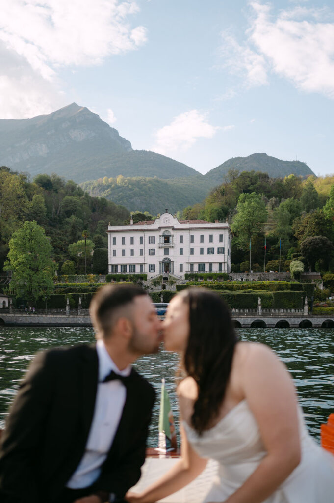 Couple on Private Boat in Lake Como, Italy
